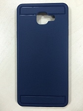 Чехол накладка для SAMSUNG Galaxy A7 2016 (SM-A710), силикон, с логотип, цвет синий