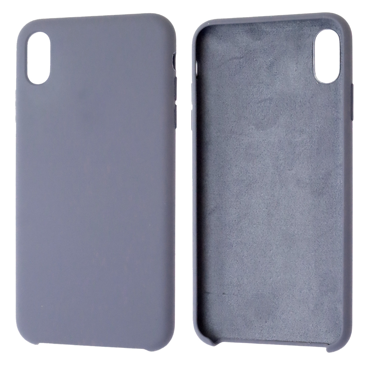 Чехол накладка Silicon Case для APPLE iPhone XS MAX, силикон, бархат, цвет серый