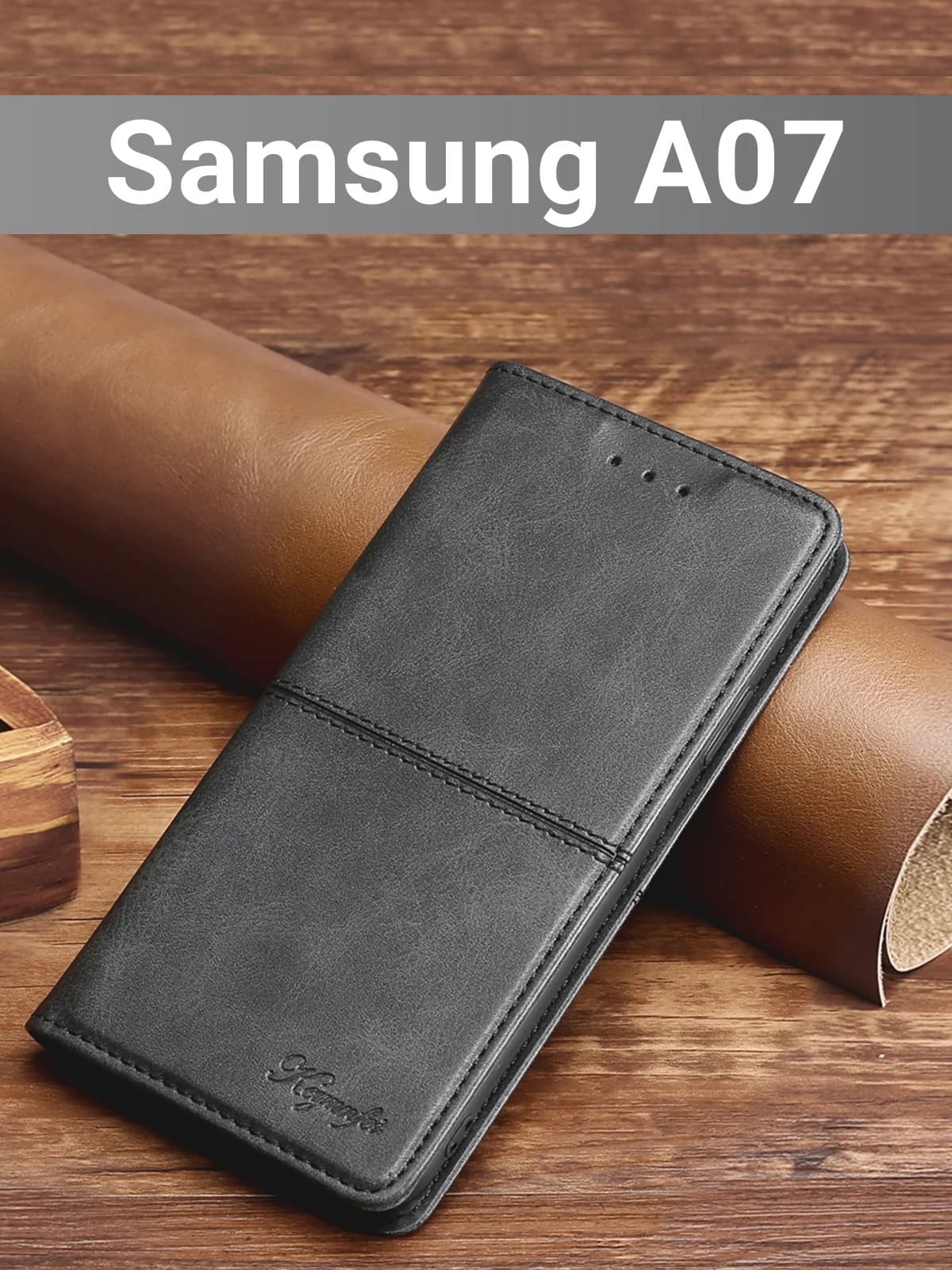 Чехол книжка elitcase для SAMSUNG Galaxy A07, защита камеры, цвет черный