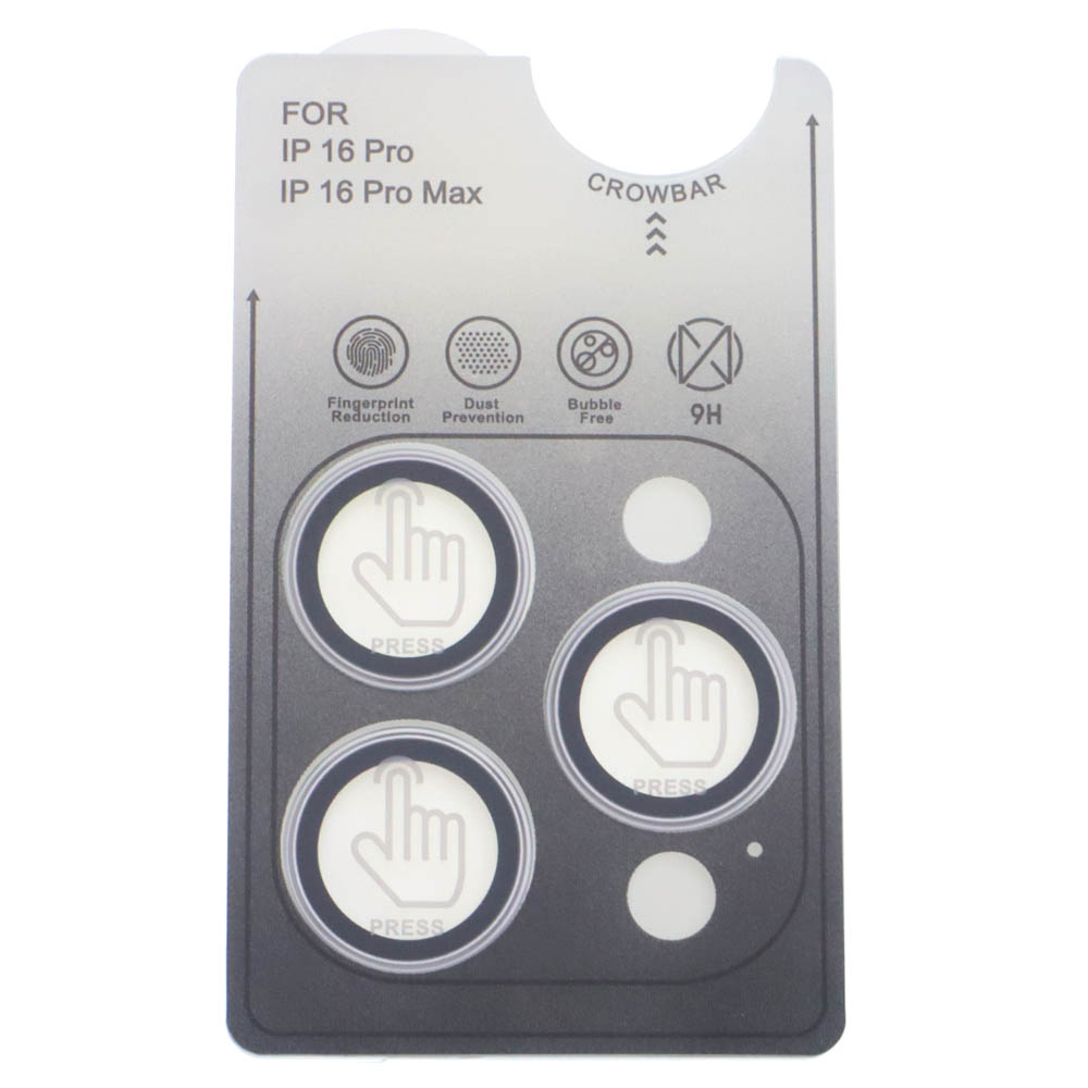 Защитное стекло LENS SHIELD для камеры APPLE iPhone 16 Pro, iPhone 16 Pro Max, комплект из 3 штук, цвет окантовки серебристый