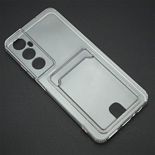 Чехол накладка CARD CASE для Realme C65 защита камеры, силикон, отдел для карт, цвет прозрачный
