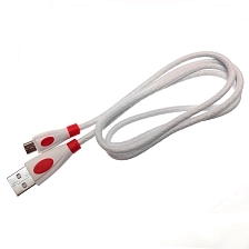 USB Дата кабель Micro USB, силиконовый, текстурированная оплетка, длина 1 метр, цвет белый | Последняя цена