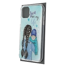 Чехол накладка Vinil для APPLE iPhone 11, силикон, блестки, глянцевый, рисунок You are my life