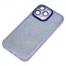 Чехол накладка Shine для APPLE iPhone 14 Pro Max, силикон, блестки, защита камеры, цвет синий
