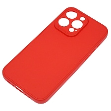 Чехол накладка для APPLE iPhone 15 Pro Max, защита камеры, силикон, матовый, цвет красный