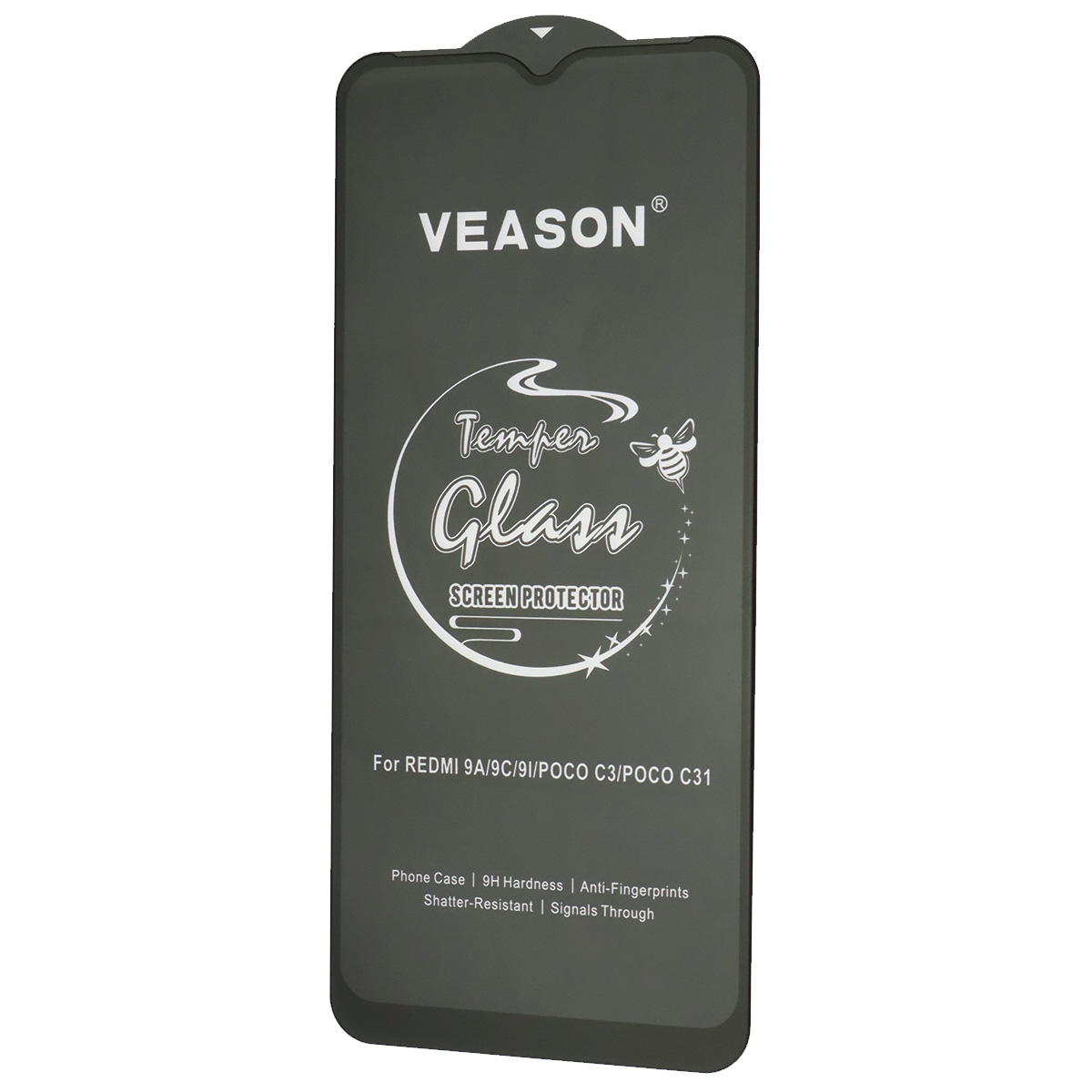 Защитное стекло VEASON Tempered Glass для XIAOMI Redmi 9A, Redmi 9C, Redmi 10A, Redmi A1, Redmi A1 Plus, Redmi A2, Redmi A2 Plus, цвет окантовки черный