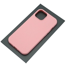 Чехол накладка Silicon Case для APPLE iPhone 15 (6.1"), силикон, бархат, цвет розовый