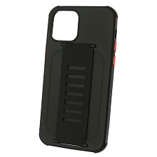 Чехол накладка LADDER NANO для APPLE iPhone 12, iPhone 12 PRO (6.1), силикон, держатель, цвет черный