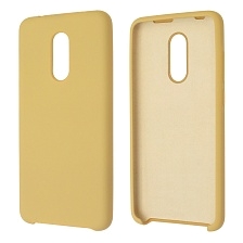 Чехол накладка для XIAOMI Redmi 5, силикон, бархат, цвет золотистый