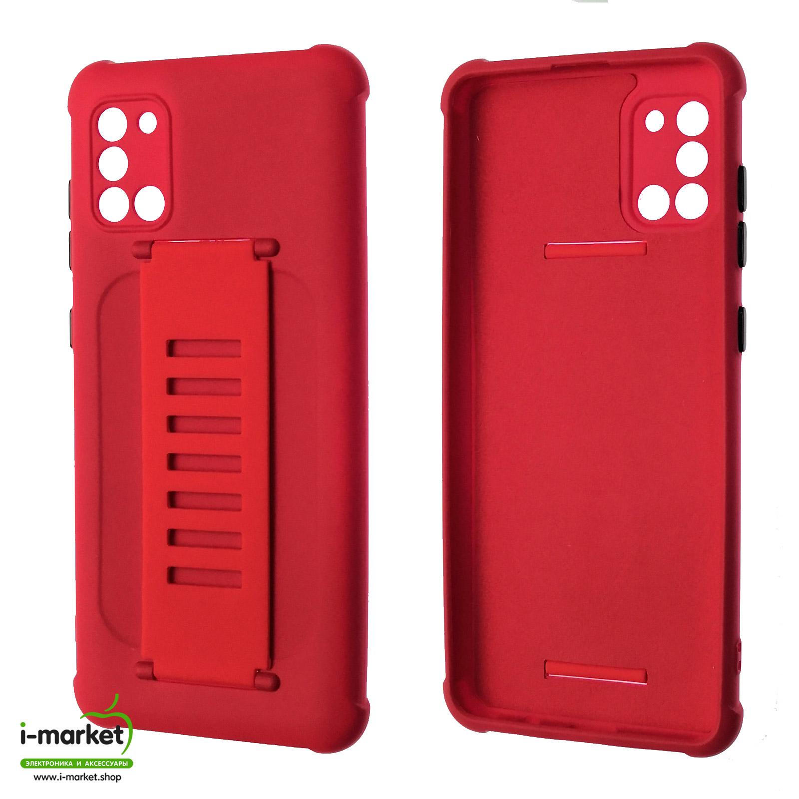 Чехол накладка LADDER NANO для SAMSUNG Galaxy A31 (SM-A315), силикон, держатель, цвет красный