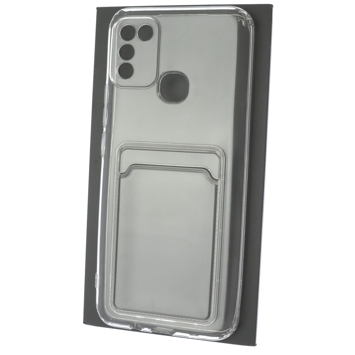 Чехол накладка CARD CASE для INFINIX HOT 11 Play, силикон, отдел для карт, цвет прозрачный