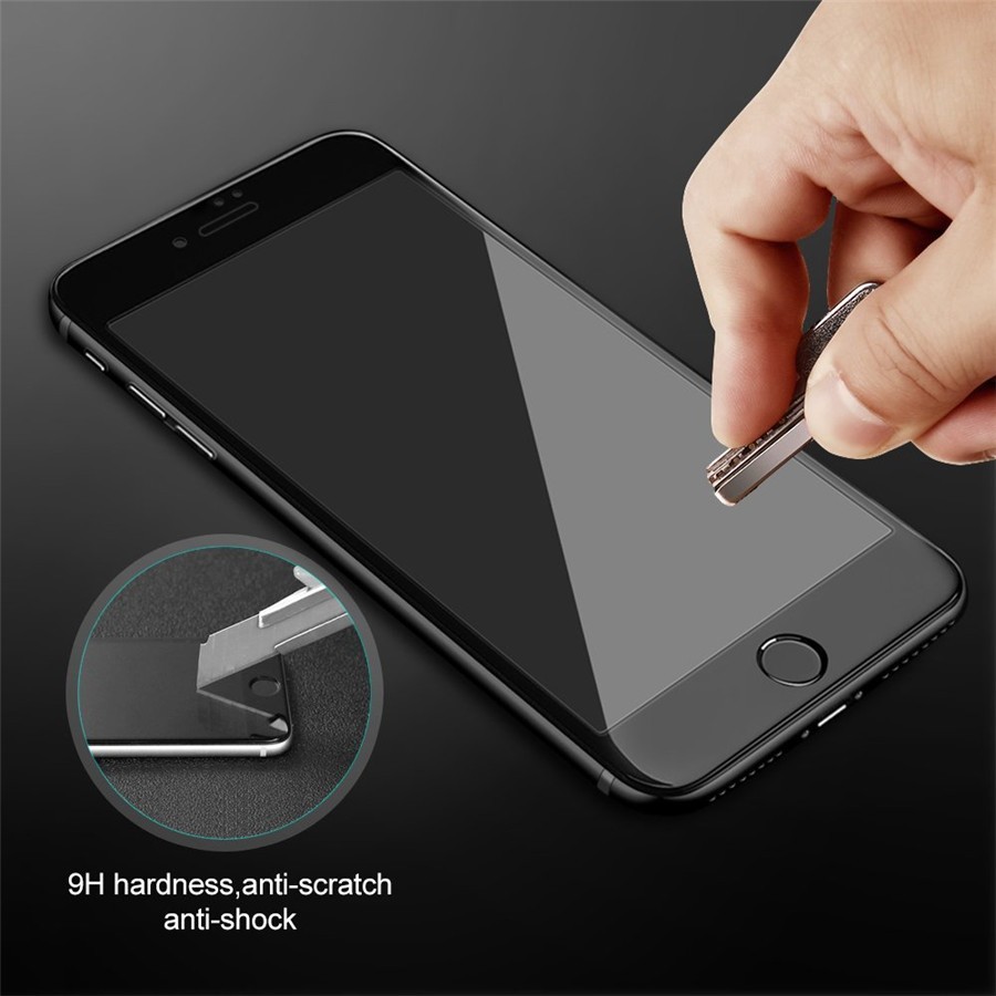 Защитное стекло ГИБКОЕ (Flexible) для iPhone 5/5S/5SE в упаковке,чёрное.