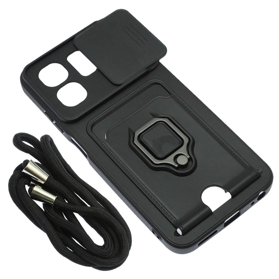 Чехол накладка MULTI FUNCTION 4 в 1 для INFINIX HOT 50i, SMART 9, цвет черный