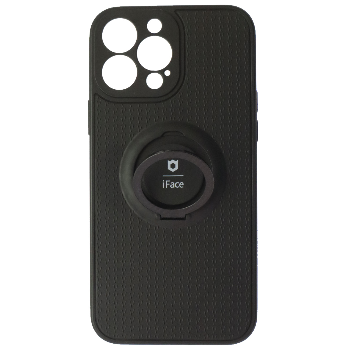 Чехол накладка iFace для APPLE iPhone 13 Pro MAX (6.7), силикон, металл, кольцо держатель, цвет черный