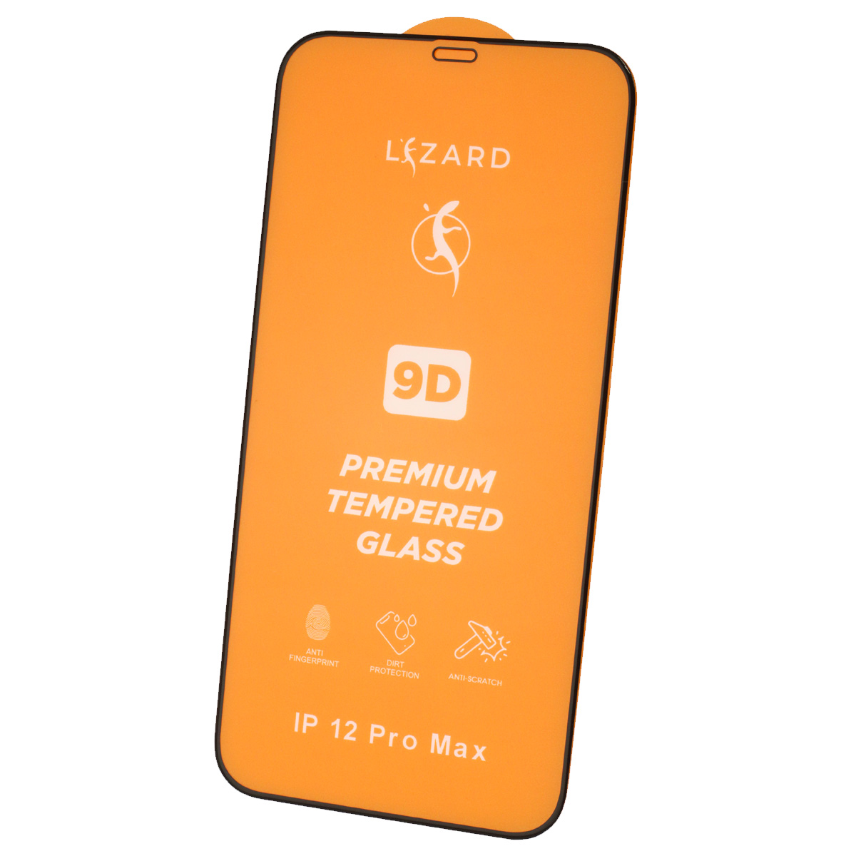 Защитное стекло 9D Lizard для APPLE iPhone 12 Pro Max (6.7"), цвет окантовки черный