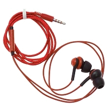 Гарнитура (наушники с микрофоном) проводная, KIN K-108, цвет красный