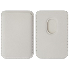 Чехол картхолдер Leather Wallet MagSafe на смартфон APPLE для банковских карт, экокожа, цвет белый