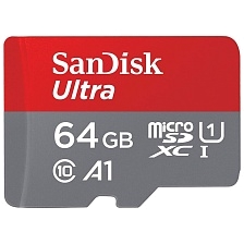 Карта памяти MicroSDXC 64GB SANDISK Class 10 Ultra UHS-I, 140 Mb/s, без адаптера