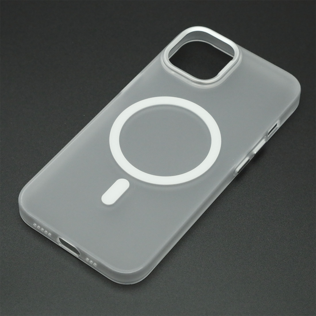 Чехол накладка Cabbeen с поддержкой MagSafe для APPLE iPhone 13, iPhone 14, матовый, цвет прозрачно белый