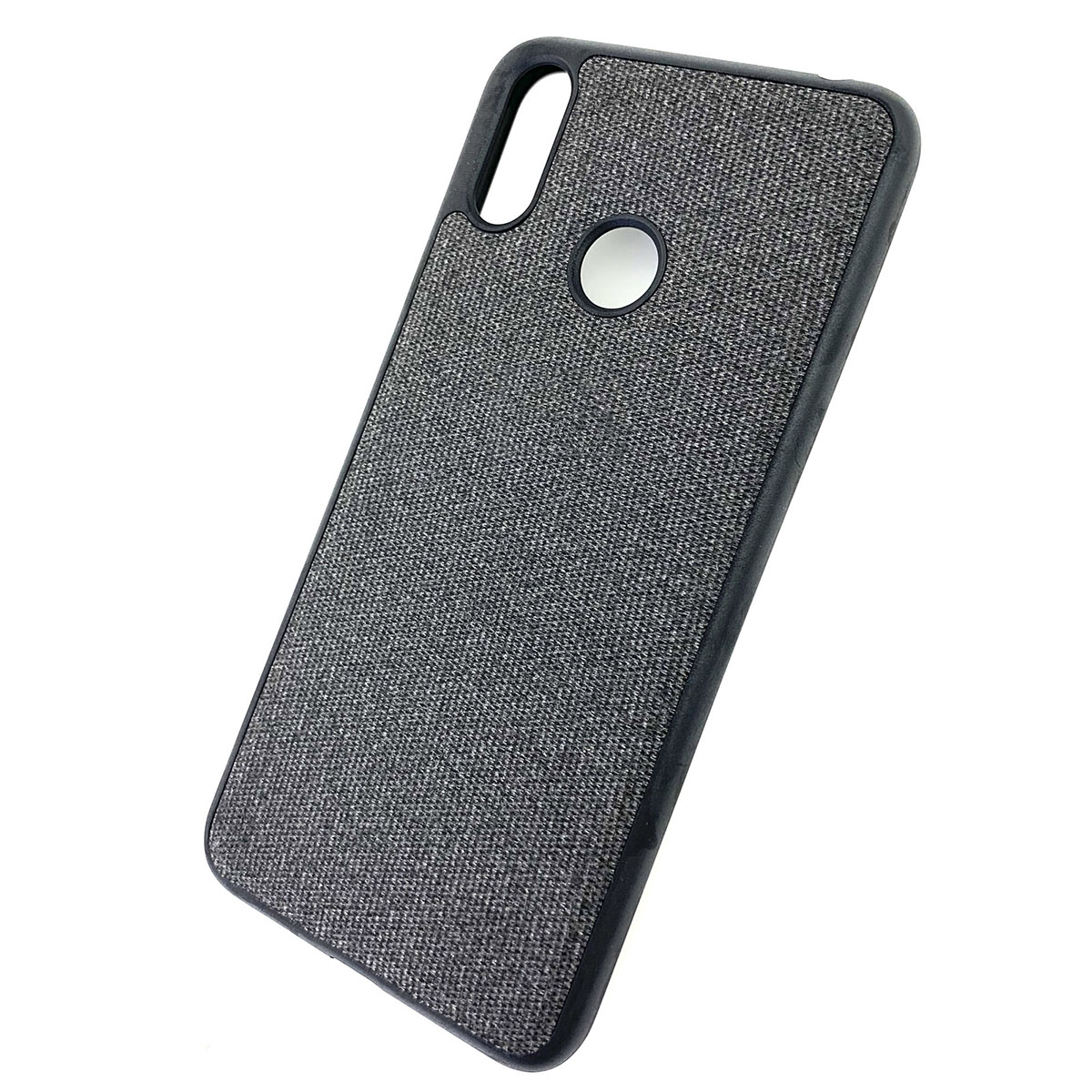 Чехол накладка для ASUS ZenFone MAX M2 ZB633KL, силикон, ткань, цвет черный.