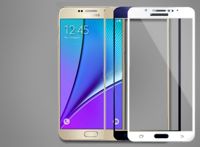 Защитное стекло 2D Full glass для Samsung Note 5 /тех.пак/ золото.