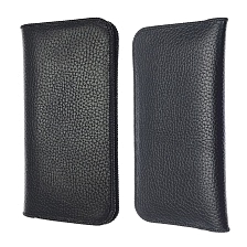 Чехол книжка универсальная для смартфонов размером 6.2, экокожа, визитница, цвет черный.