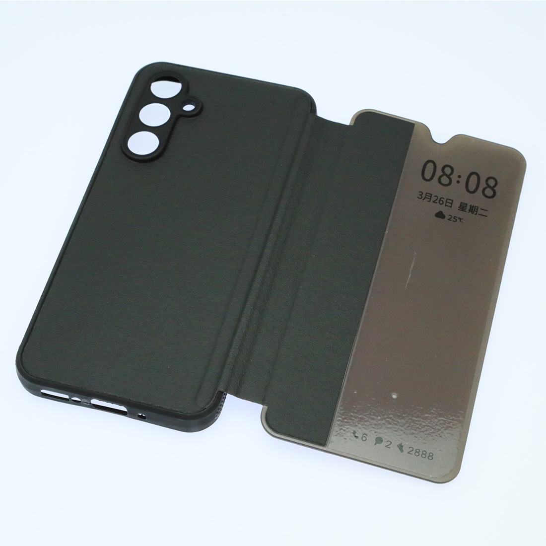 Чехол книжка Smart View Flips для SAMSUNG Galaxy A54 5G, защита камеры, силикон, пластик, цвет черный