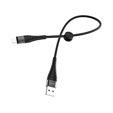 Кабель BOROFONE BX32 Munificent Lightning 8 pin, 2.4A, длина 0.25 метра, цвет черный