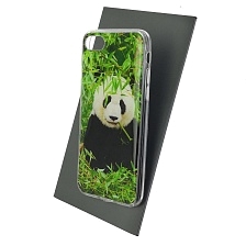 Чехол накладка для APPLE iPhone 7, iPhone 8, iPhone SE 2020, силикон, глянцевый, рисунок Панда с бамбуком