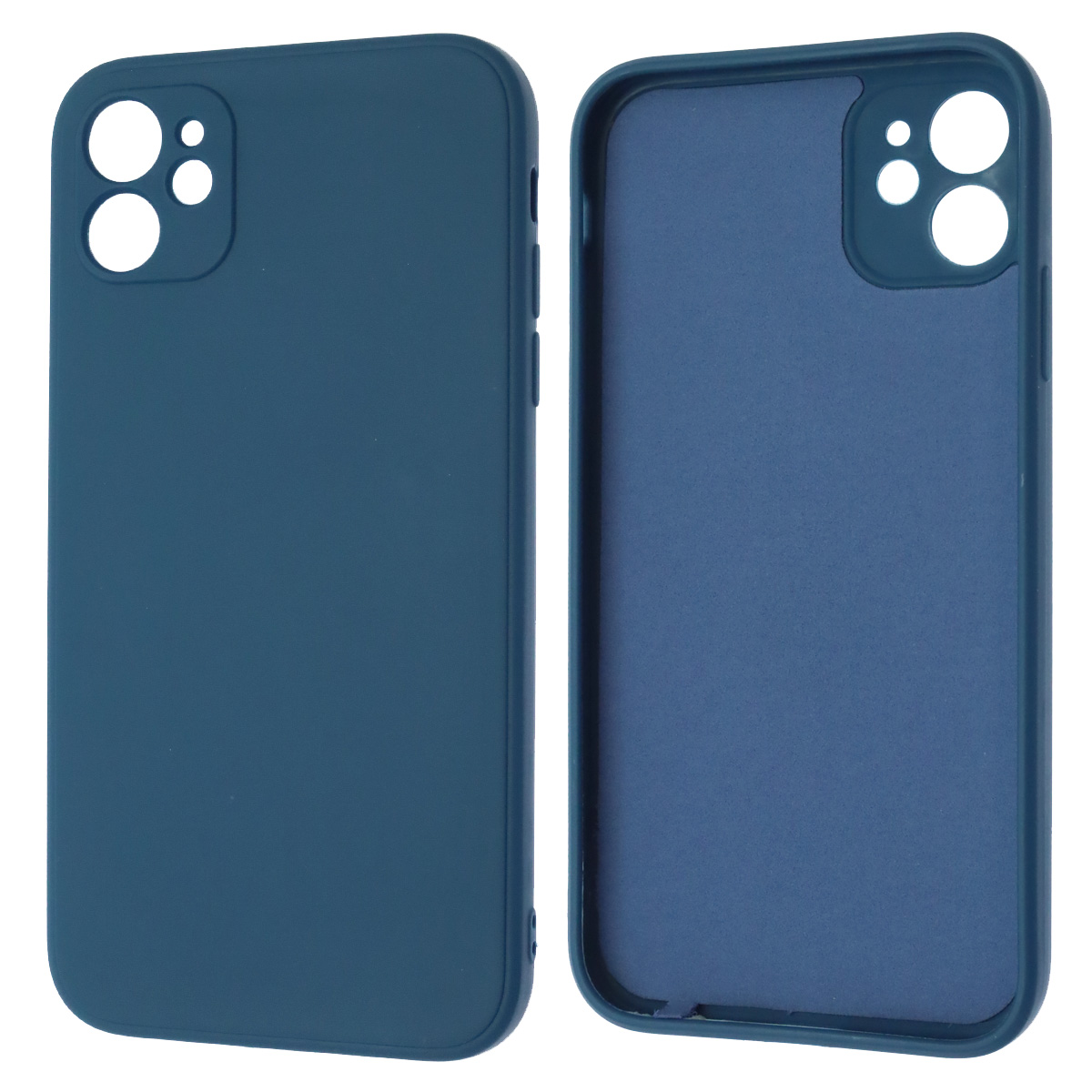 Чехол накладка для APPLE iPhone 11, силикон, бархат, цвет темно синий