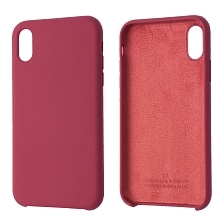 Чехол накладка Silicon Case для APPLE iPhone XR, силикон, бархат, цвет малиновый