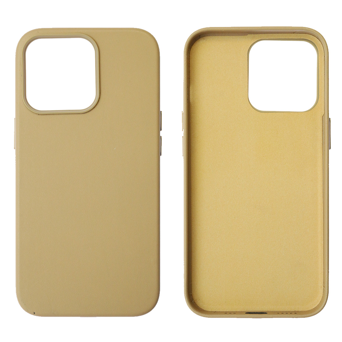 Чехол накладка Leather Case для APPLE iPhone 13 Pro, силикон, бархат, экокожа, цвет желто бежевый Чехол накладка Leather Case для APPLE iPhone 13 Pro, силикон, бархат, экокожа, цвет желто бежевый