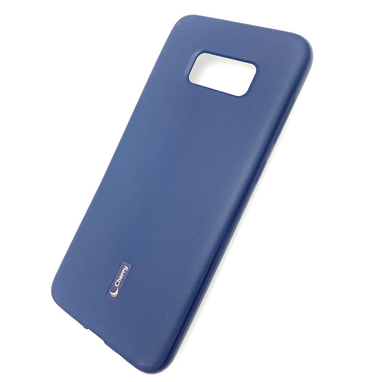 Чехол накладка Cherry для SAMSUNG Galaxy S8 Plus (SM-G955), силикон, цвет синий.