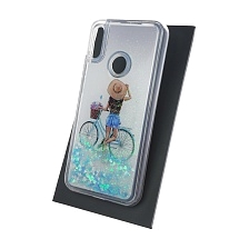 Чехол накладка TransFusion для HUAWEI Honor 8A, Y6 2019, силикон, переливашка, рисунок Велосипед.