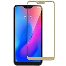 Защитное стекло 2D Full glass для Xiaomi Redmi 6 PRO/Mi A2 Lite /2018//тех.пак/ золото.