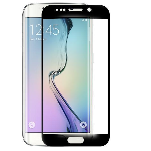 Защитное стекло 2D для Samsung S6 Edge в техпаке, цвет черный.