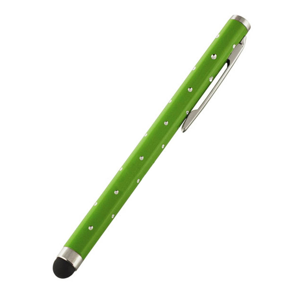Стилус емкостной для смартфонов и планшетных ПК, длина 8 см, со стразами, цвет зеленый