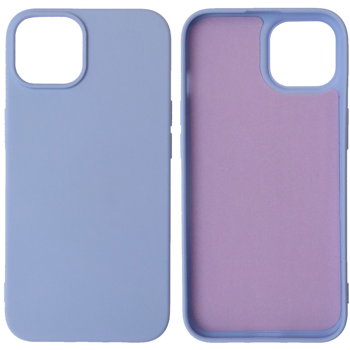Чехол накладка NANO для iPhone 14, силикон, бархат, цвет васильковый