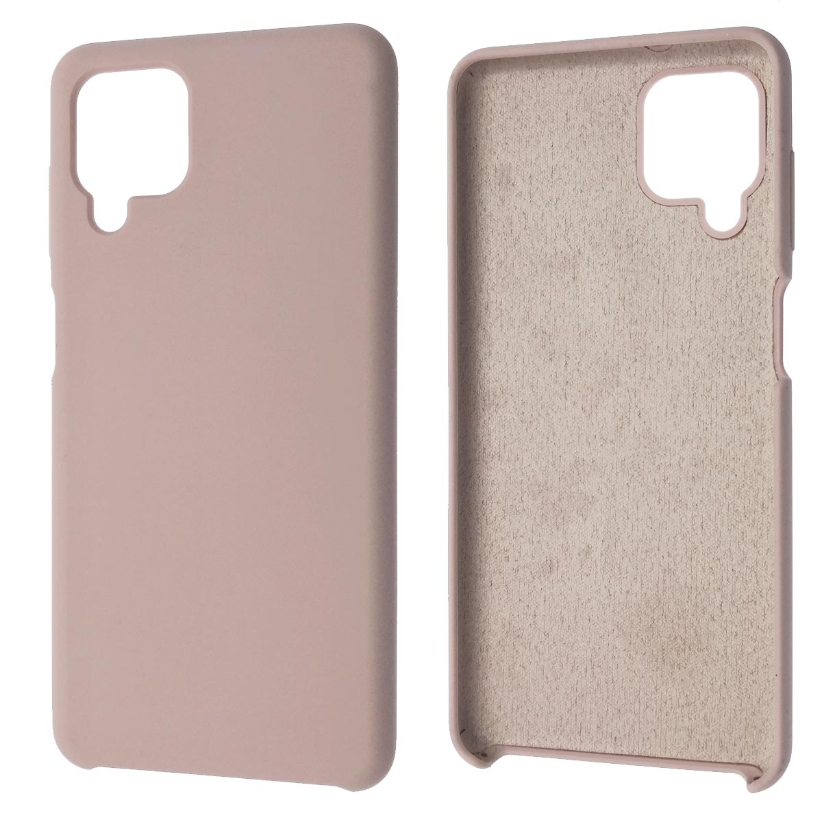 Чехол накладка Silicon Cover для SAMSUNG Galaxy A12 (SM-A125), силикон, бархат, цвет розовый песок
