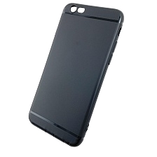 Чехол накладка для APPLE iPhone 6, 6G, 6S, силикон, матовый, вырез под логотип, цвет черный