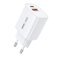 СЗУ (Сетевое зарядное устройство) REMAX GaN U187-AC30W, 30W, 1 USB Type C, 1 USB, цвет белый