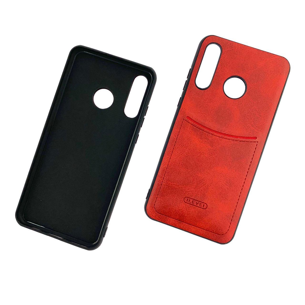 Чехол накладка ILEVEL для HUAWEI P30 Lite (MAR-LX1M), Nova 4E (MAR-ALOO), силикон, под кожу, визитница, цвет красный. Чехол накладка ILEVEL для HUAWEI P30 Lite (MAR-LX1M), Nova 4E (MAR-ALOO), силикон, под кожу, визитница, цвет красный.