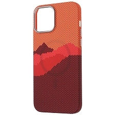 Чехол накладка FreeAir с поддержкой MagSafe для APPLE iPhone 13 Pro Max (6.7"), пластик, светится в темноте, горный узор 1