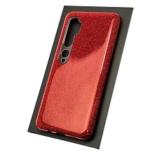 Чехол накладка Shine для XIAOMI Mi Note 10 Pro, Mi Note 10, Mi CC9 Pro, силикон, блестки, цвет красный