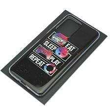 Чехол накладка для XIAOMI Redmi Note 12 4G, силикон, глянцевый, рисунок EAT SLEEP PLAY REPEAT