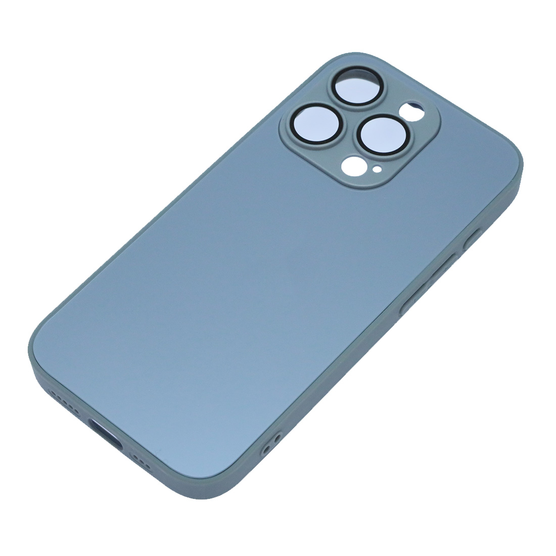 Чехол накладка AG Glass case для APPLE iPhone 15 Pro (6.1"), силикон, пластик, защита камеры, цвет небесно голубой