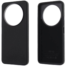 Чехол накладка для XIAOMI Redmi A3, Redmi A3x, POCO C61, силикон, пластик, текстура кожи, бархат, цвет черный