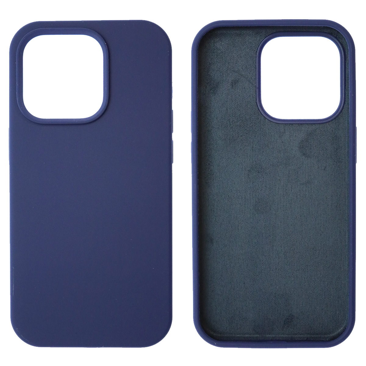 Чехол накладка Silicon Case для APPLE iPhone 14 Pro (6.1"), силикон, бархат, цвет темно синий