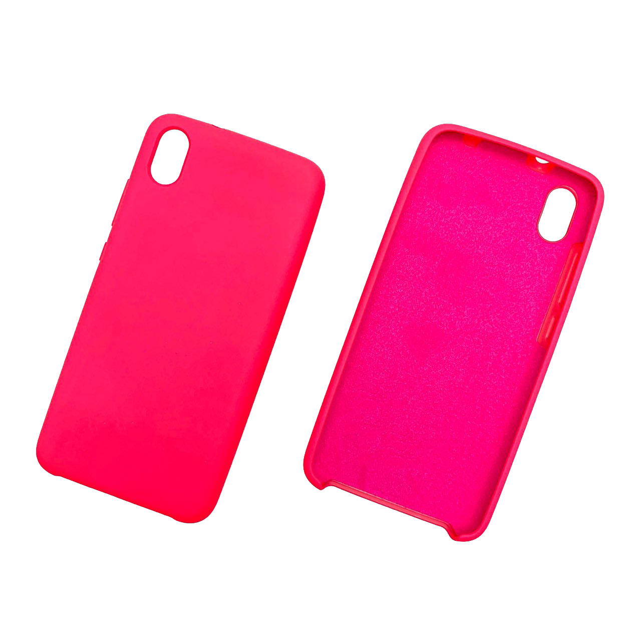 Чехол накладка Silicon Cover для XIAOMI Redmi 7A, силикон, бархат, цвет ярко розовый.