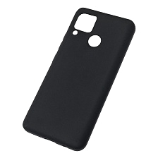 Чехол накладка SOFT TOUCH для Realme C15, силикон, матовый, цвет черный